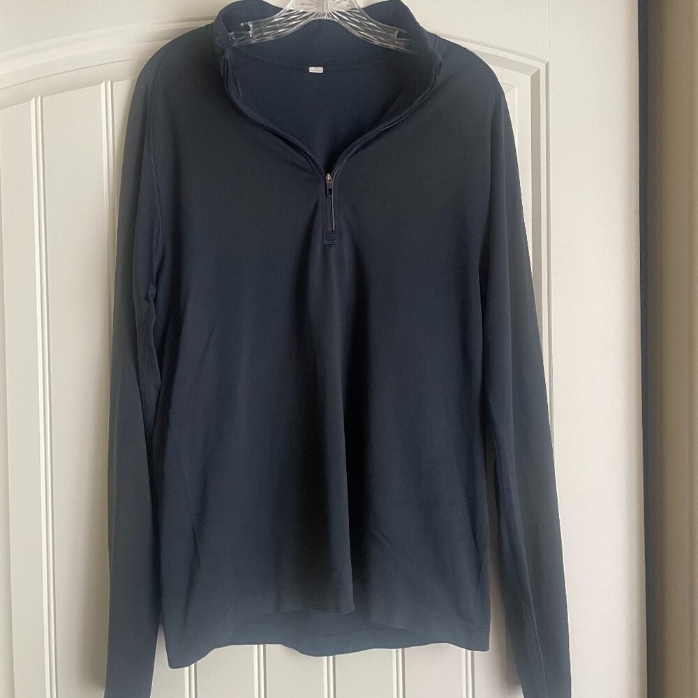 Lululemon Men's Half-Zip Long Sleeve Shirt - Size M - Deep Navy